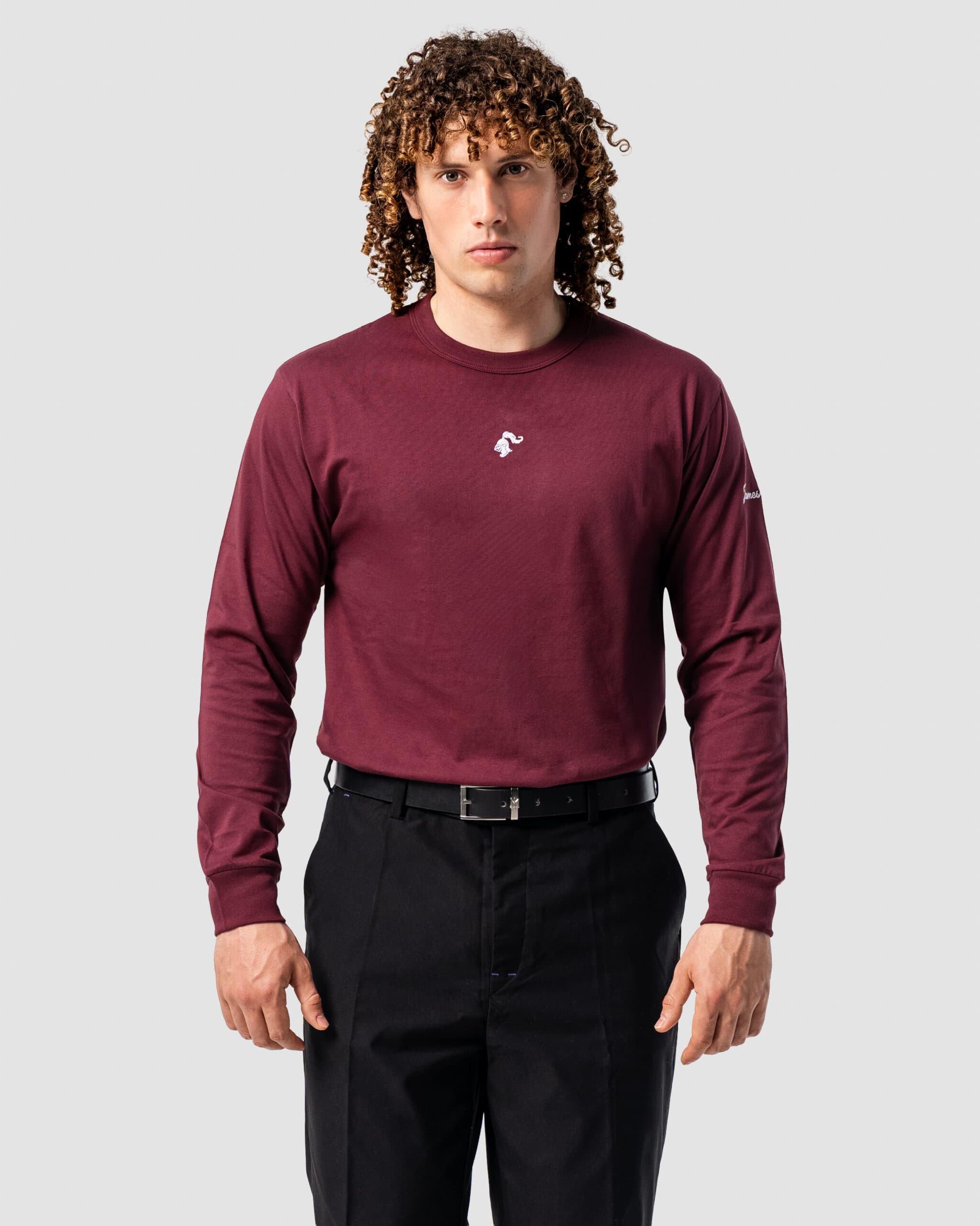PT'026 - Embroidery T-Shirt Bordo Burgundy - Image 3