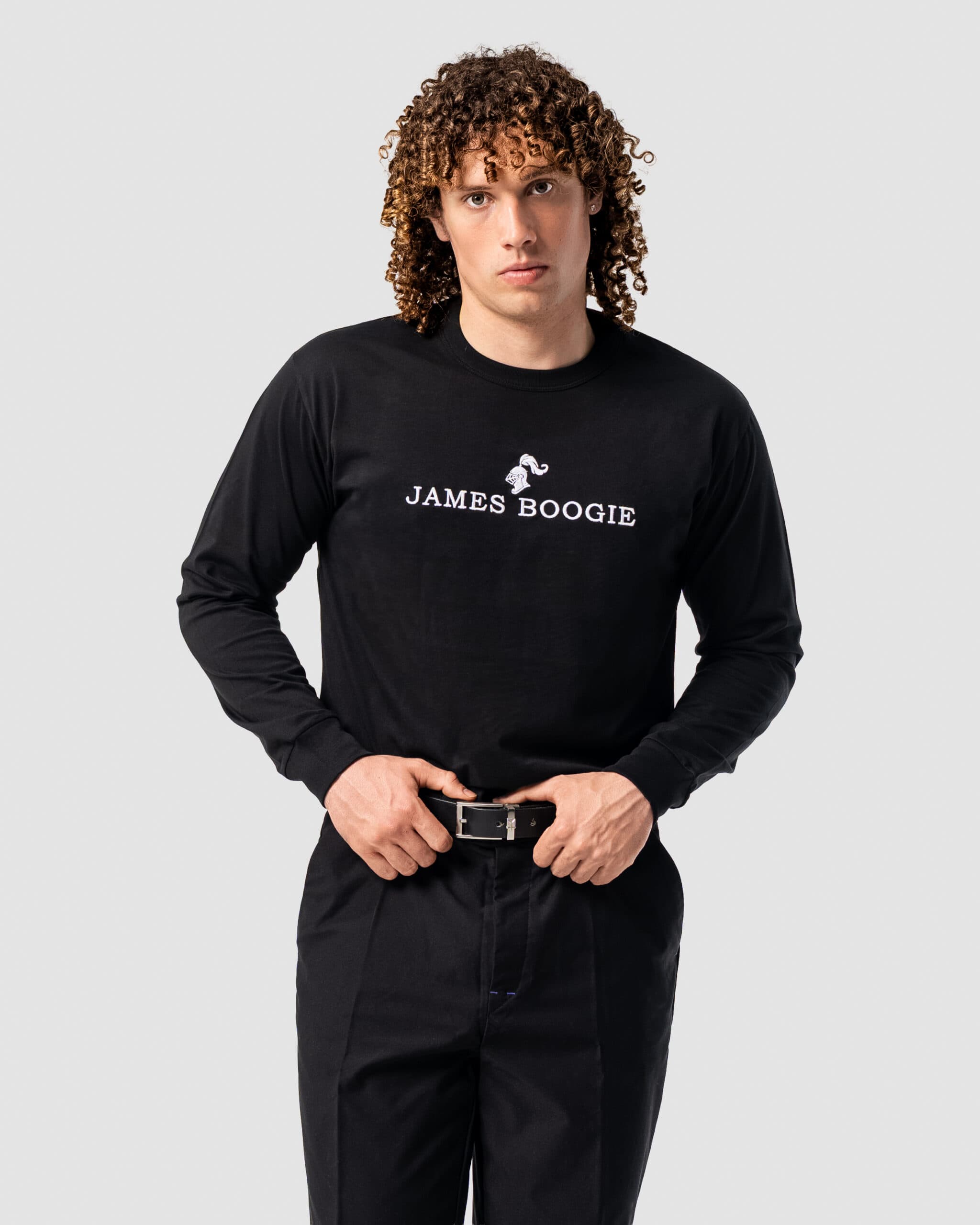 PT'026 - Embroidery T-Shirt Gri Black - Image 3