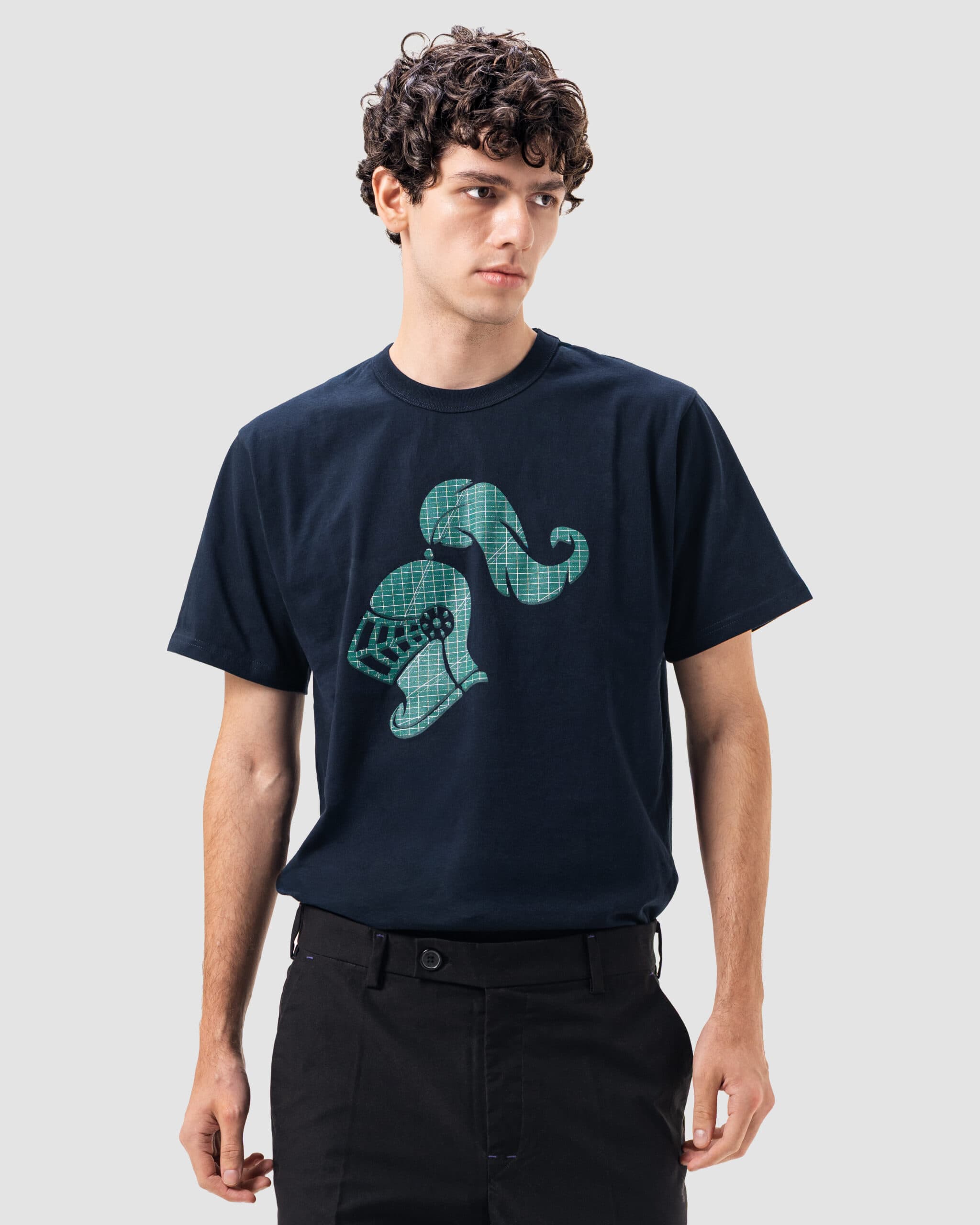 ZT'026 - Graphic T-Shirt Carreau Navy - Image 2