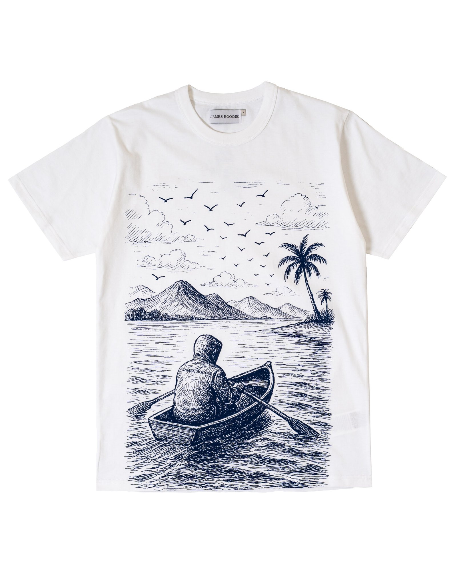 FR'025 - Graphic T-Shirt Boat White